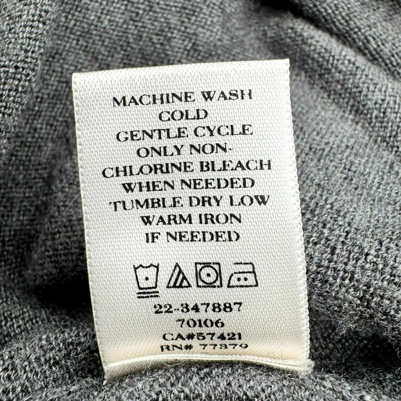 ANN TAYLOR Women Small Grey Sweater Long Sleeve Tunic White Love Birds Wool Soft - Picture 6 of 10